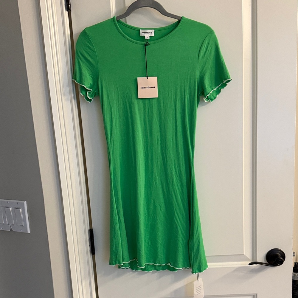 Super down Green Mini Dress